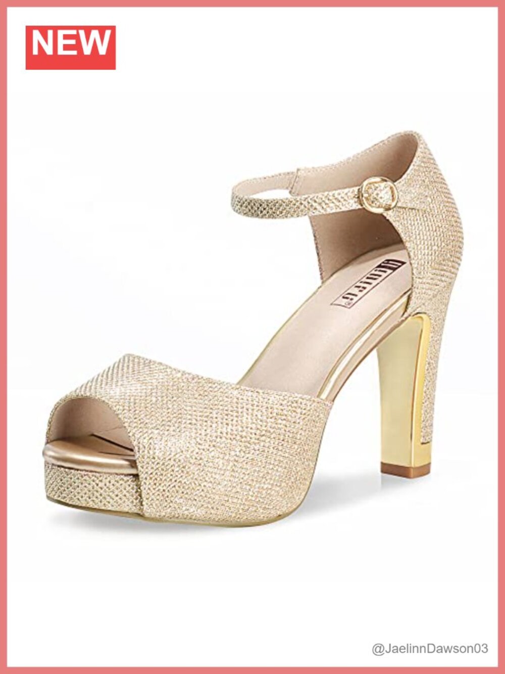 Women's Platform Peep Toe Chunky High Heels Sandals with Ankle Strap